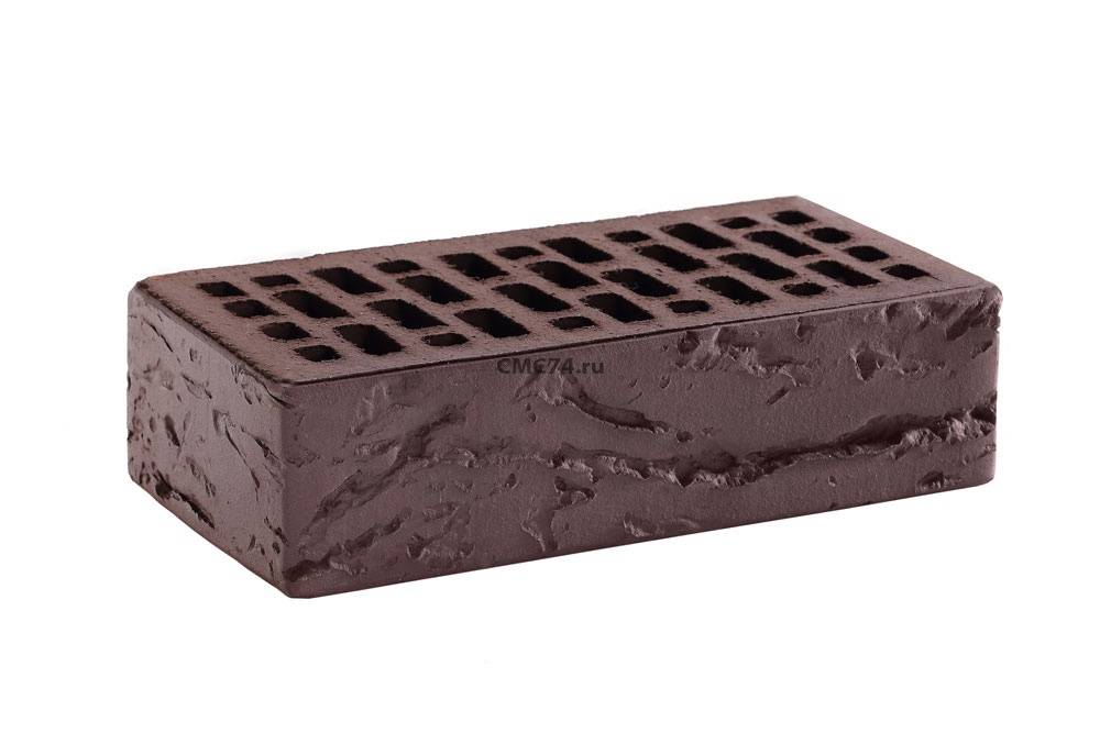 Кирпич облицовочный керамический темный шоколад кора дерева 1НФ 250*120*65 мм М150 (КС-Керамик)